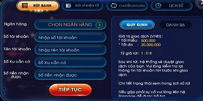 Đa dạng các phương thức rút tiền Sunwin